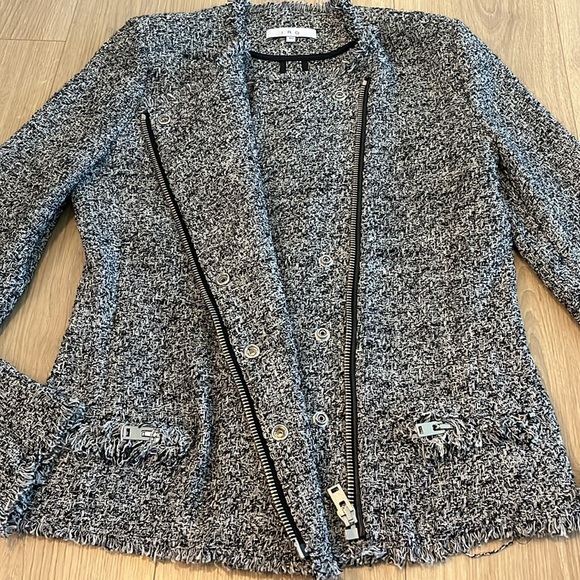 IRO Carlota Asymmetrical Zip Tweed Boucle Jacket sz. 8 - Picture 10 of 12